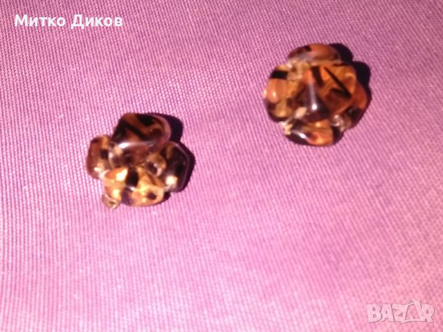 Обеци от чешко стъкло винтидж, снимка 2 - Обеци - 44166745