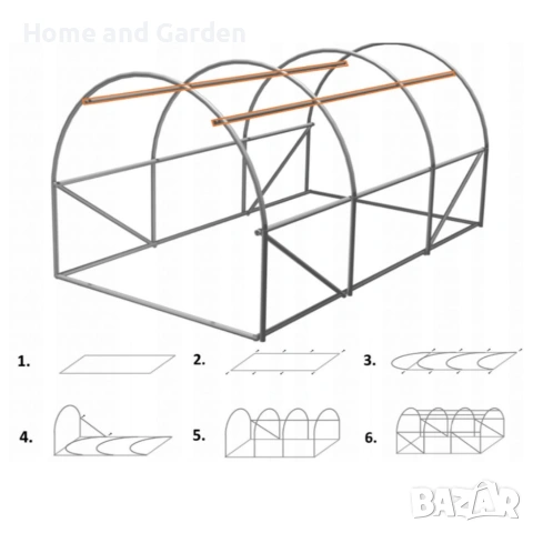 Градиснка оранжерия New Solution - отлична защита за вашите култури 3 х 2 х 2м, снимка 6 - Оранжерии - 54027382