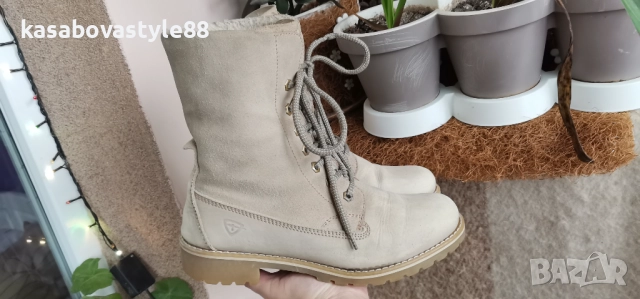 Ботуши Tamaris 39 Естествена кожа и велур 