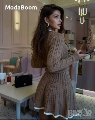 Плетени дамски зимни комплекти| различни цветове , снимка 3 - Комплекти - 47968450