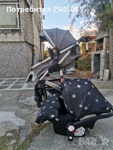 Бебешка количка Мони Гала с кошче за кола, снимка 5 - Детски колички - 42784193