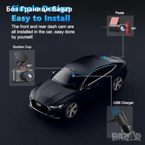 Нов 4K двоен видеорегистратор с WiFi, CPL филтър и нощно виждане за кола, снимка 5 - Друга електроника - 49507710