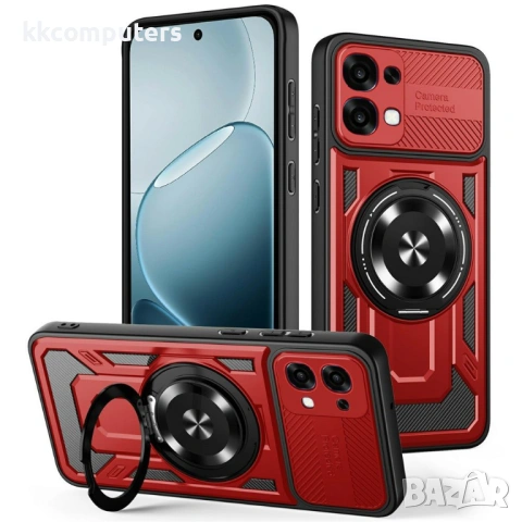 Магнитен Калъф за Oppo A6 Pro 5G / 4G с Въртяща се Стойка - TPU+PC, Военна защита, 6 цвята, снимка 2 - Калъфи, кейсове - 54291237