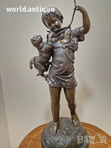 Уникална антикварна бронзова френска фигура статуетка скулптура , снимка 6 - Антикварни и старинни предмети - 53160938