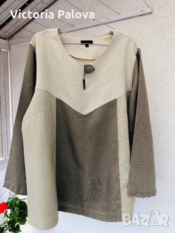 Голяма ленена блуза бохо стил Германия, снимка 1 - Блузи с дълъг ръкав и пуловери - 31215833