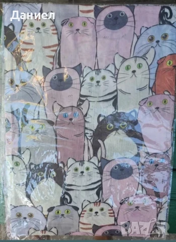 Шал памук и кашмир с котки, снимка 3 - Шалове - 51014157