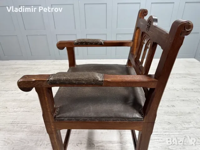 Готически стол масив В004, снимка 6 - Дивани и мека мебел - 56021255