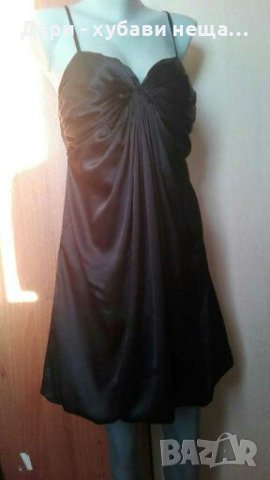 Черна рокля от сатен, тип балон🍀❤M,M/L❤🍀арт.4392, снимка 1 - Рокли - 37393174