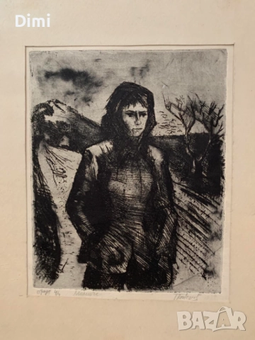 ТОДОР ПОПТОШЕВ 2 бр. дърворез 1964 г., снимка 5 - Картини - 52838076