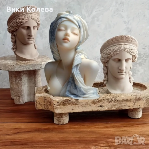 Силиконови молдове „Антични бюстове“ – Давид и Спящо момиче (за свещи и гипс) Описание:, снимка 7 - Форми - 52897757