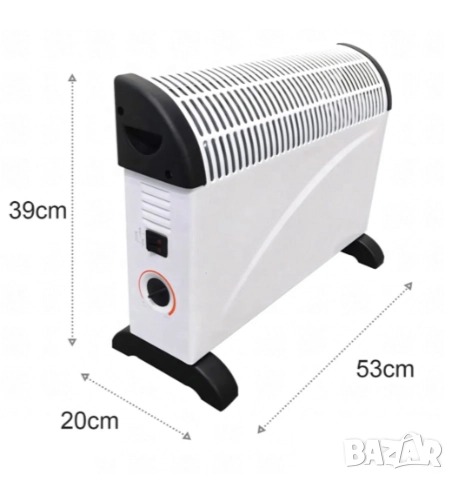 Електрически конвектор 2000 W с термостат, нов, снимка 2 - Отоплителни печки - 52871436