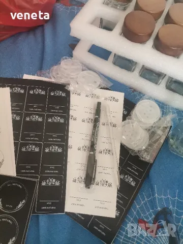 Стъклени буркани за подправки с етикет, 24 броя , снимка 7 - Форми - 49376592