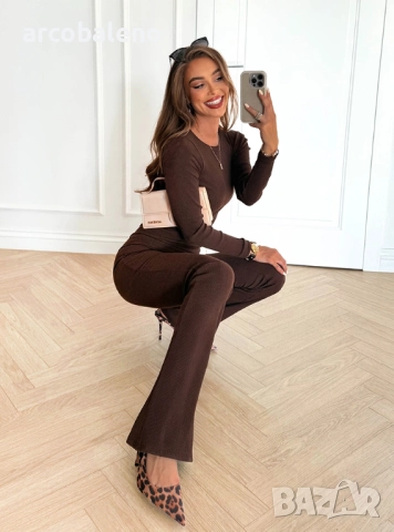 Дамски комплект блуза и панталони Flavianna с райета, 4цвята , снимка 12 - Комплекти - 51897862