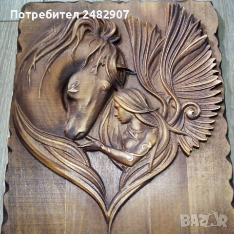 Релефно дървено пано , снимка 2 - Пана - 50987787