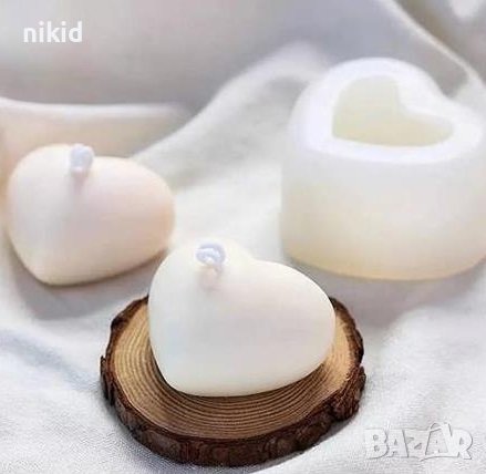 2 размера 3D Заоблено цяло сърце силиконов молд форма декор торта фондан шоколад гипс сапун свещ, снимка 2 - Форми - 22959171