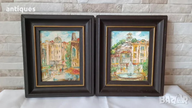 Картини "Пловдив" комплект два броя - 21/18см - Х.Журналов, снимка 9 - Антикварни и старинни предмети - 47503873