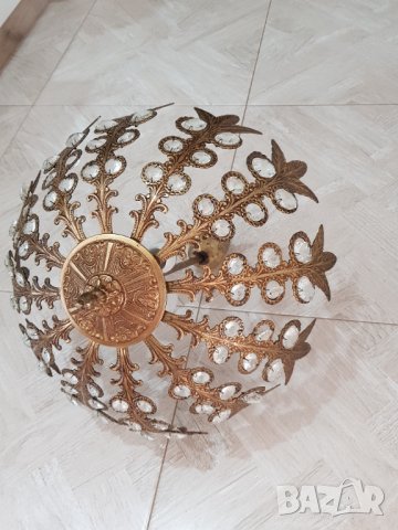 Стар френски бронзов полилей във формата на чадър, снимка 5 - Антикварни и старинни предмети - 37146008