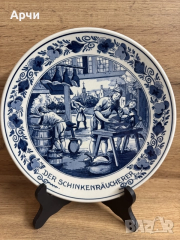 Винтидж чинии за стена -Delft, снимка 4 - Антикварни и старинни предмети - 56480259