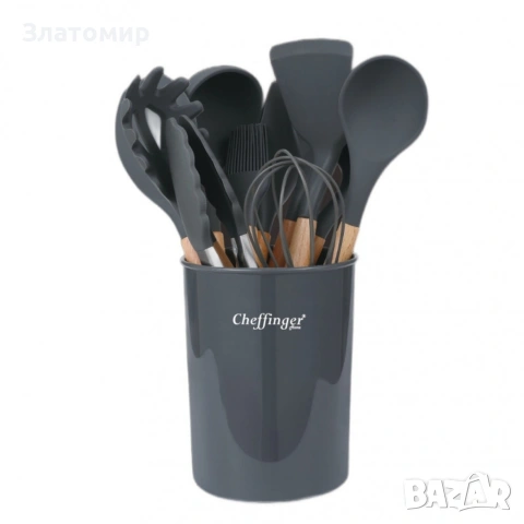 Комплект 12 части кухненски прибори със стойка Cheffinger , снимка 3 - Форми - 53180462