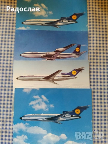 картички - снимки самолети Lufthansa , снимка 3 - Колекции - 54326979