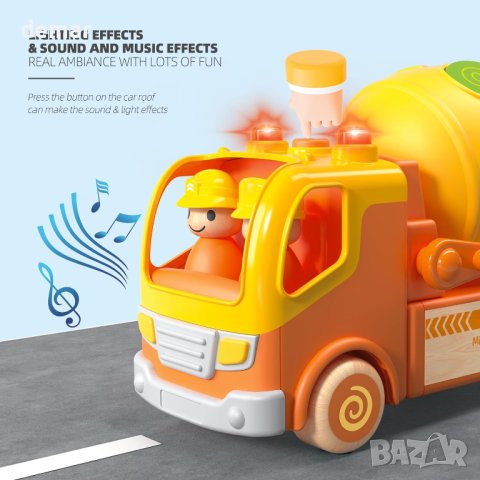 Камион строител със звук и светлини за малки деца , снимка 5 - Образователни игри - 42795904
