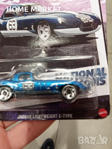 Количка Hot Wheels, Jaguar Lightweight E-Type, синя, 1:64  , снимка 3 - Коли, камиони, мотори, писти - 52802579