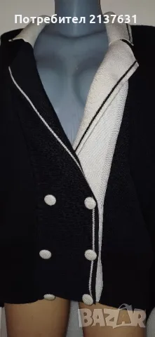 НОВА  ! ДАМСКА ЖИЛЕТКА  - ЧЕРНО И БЯЛО  - Размер  XL 