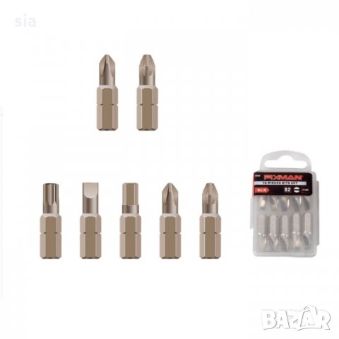 Накрайници за отверка, 25мм, 10бр., хромванадиева стомана