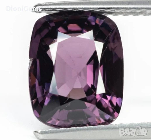 Естествен шпинел 3.23 ct, виолетов, Бирма, сертификат GRA, снимка 1