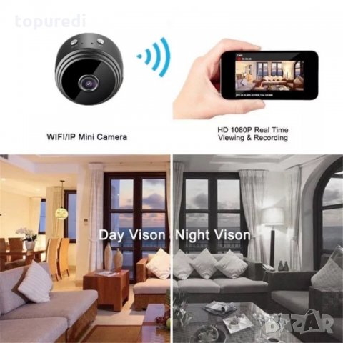 Мини Камера с WiFi Full HD 1080p Шпионска Камера, снимка 4 - Камери - 29590163