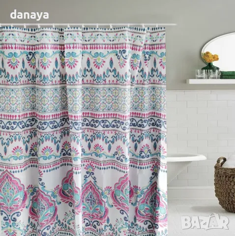 5251 PVC завеса за баня, 180x180cm, снимка 3 - Пердета и завеси - 47390610