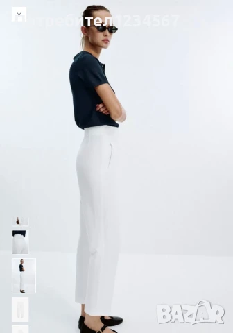 НОВ бял панталон на Zara, снимка 6 - Панталони - 51355839