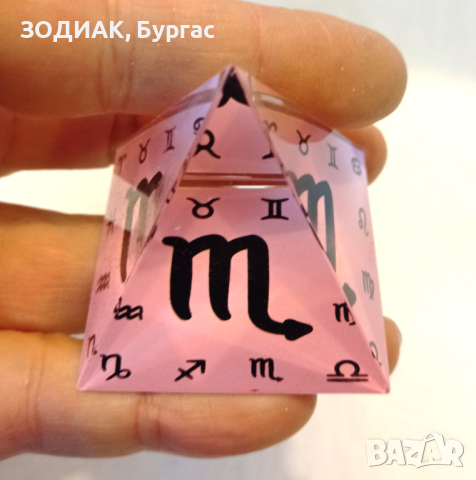 Стъклена Пирамида - Зодия СКОРПИОН, снимка 3 - Декорация за дома - 32066608