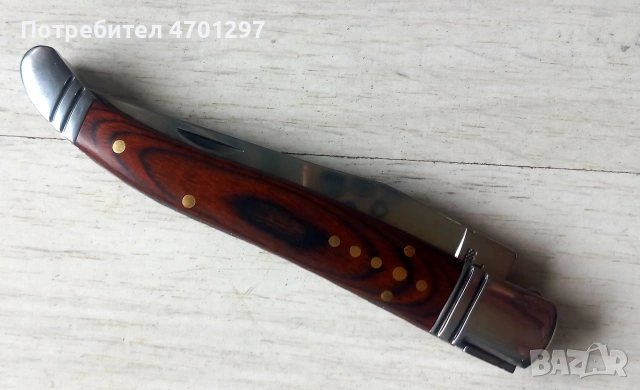 Джобно ножче от стомана и дърво. , снимка 4 - Ножове - 53121449