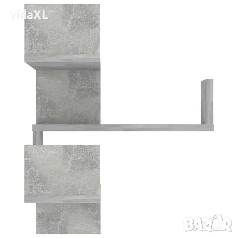 vidaXL Стенни ъглови рафтове, 2 бр, бетонно сиви, 40x40x50 см, снимка 6 - Ракли - 56147792