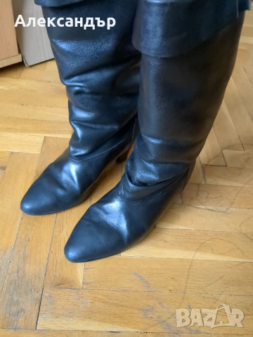 Дамски кожени ботуши с вълнена подплата, снимка 4 - Дамски ботуши - 53263828