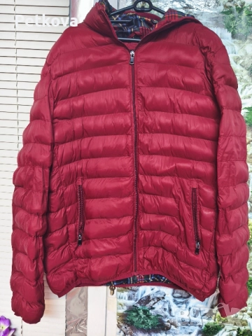 Мъжко яке, пролет и есен, черно и червено, снимка 2 - Якета - 51859672