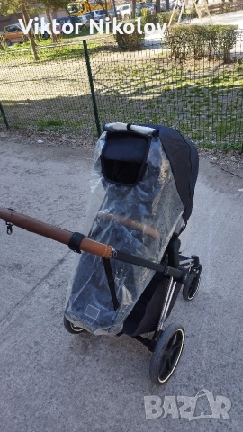Комплект Cybex Priam 4 летен, зимен кош + Cybex зимен чувал + Cybex чанта + Cybex дъждобран Пловдив, снимка 11 - Детски колички - 54032762