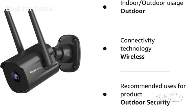  IP Камера на Septekon,1080p, двойна антена 2.4G WiFi камера с нощно виждане,двупосочно аудио, снимка 4 - Камери - 39921589