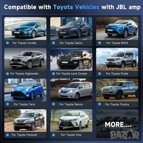 Букса, кабел, CANBUS декодер, JBL, Toyota, Corolla, Land Cruiser, Prado, RAV4, Tundra, мултимедия , снимка 3 - Аксесоари и консумативи - 49334452