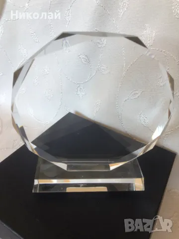 Кристален плакет Октагон, височина 18 см, дебелина на кристала 2 см, в лукс кутия, 2 бр. налични, снимка 6 - Други - 47385100