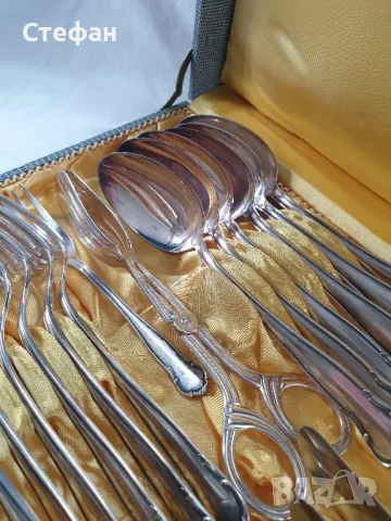 Комплект посребрени прибори, снимка 3 - Антикварни и старинни предмети - 50292651