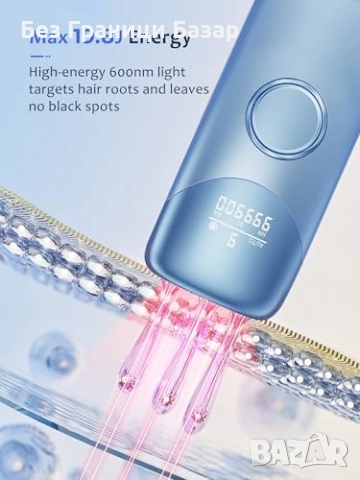 Нов IPL лазер за обезкосмяване с ледено охлаждане, 9 нива, 999 900 импулса, снимка 3 - Други - 52306717