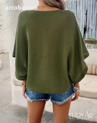 Ежедневен дамски моден тънък пуловер с V-образно деколте, 5цвята , снимка 9 - Блузи с дълъг ръкав и пуловери - 47577566