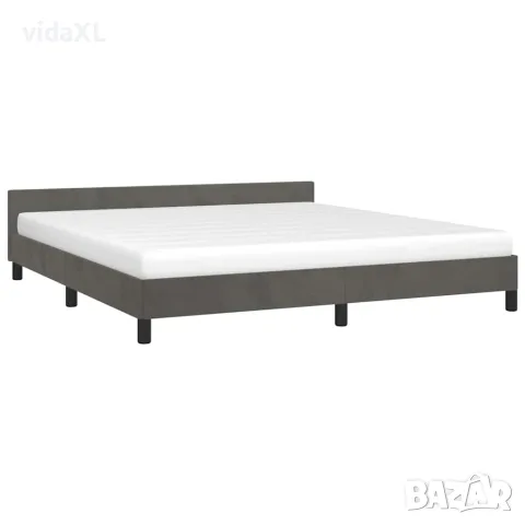 vidaXL Рамка за легло без матрак, тъмносива, 180x200 см, кадифе, снимка 3 - Спални и легла - 56147262
