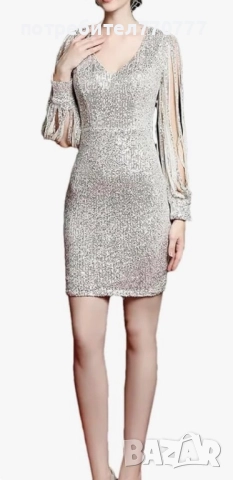 Оригинална Маркова бляскава блестяща рокля пайети