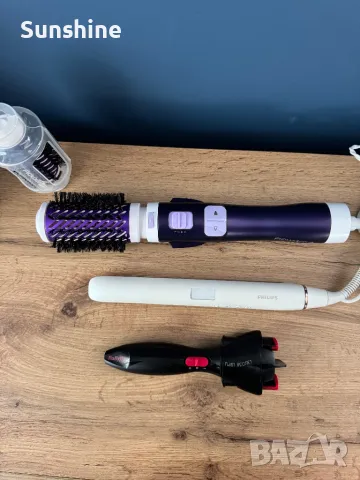 Преса за коса Филипс + Електрическа четка за коса Ровента + Уред за плитки Бейбилис, снимка 2 - Преси за коса - 50379223