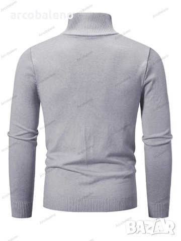 Мъжки ежедневен едноцветен пуловер с половин цип и стояща яка, 10цвята - 023, снимка 8 - Пуловери - 42784816