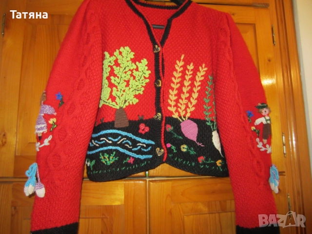 ПУЛОВЕР   И ЖИЛЕТКА -ръчно плетиво, снимка 4 - Блузи с дълъг ръкав и пуловери - 12566834