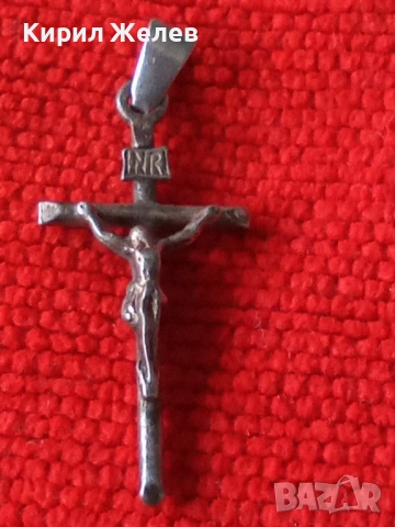 Старо сребърно кръстче 43817, снимка 4 - Колиета, медальони, синджири - 52360691